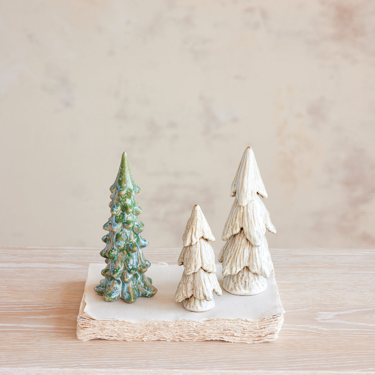 Stoneware Tree, Cream, 5.5 in.