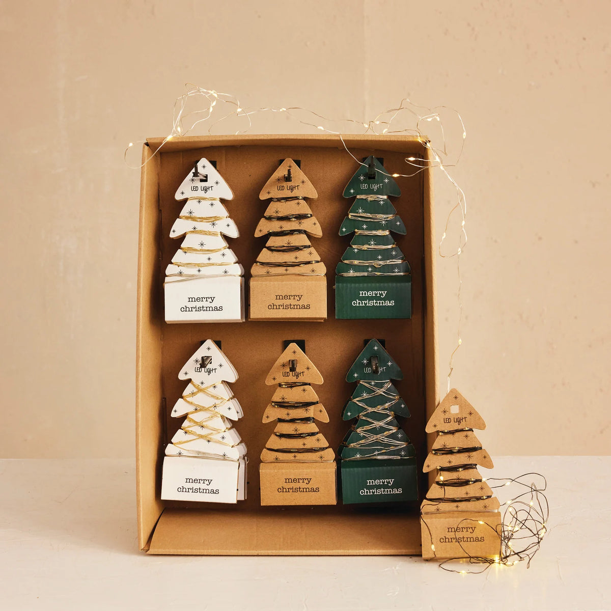 LED String Lights on Tree Display Cards, Asst., 118