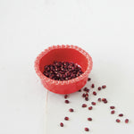 Organic Shaped Bowl w/ Hobnail Rim, Red, 4