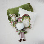 Velvet Lumbar Pillow with Ruffle Trim, Green, 24 X 16 in. 2