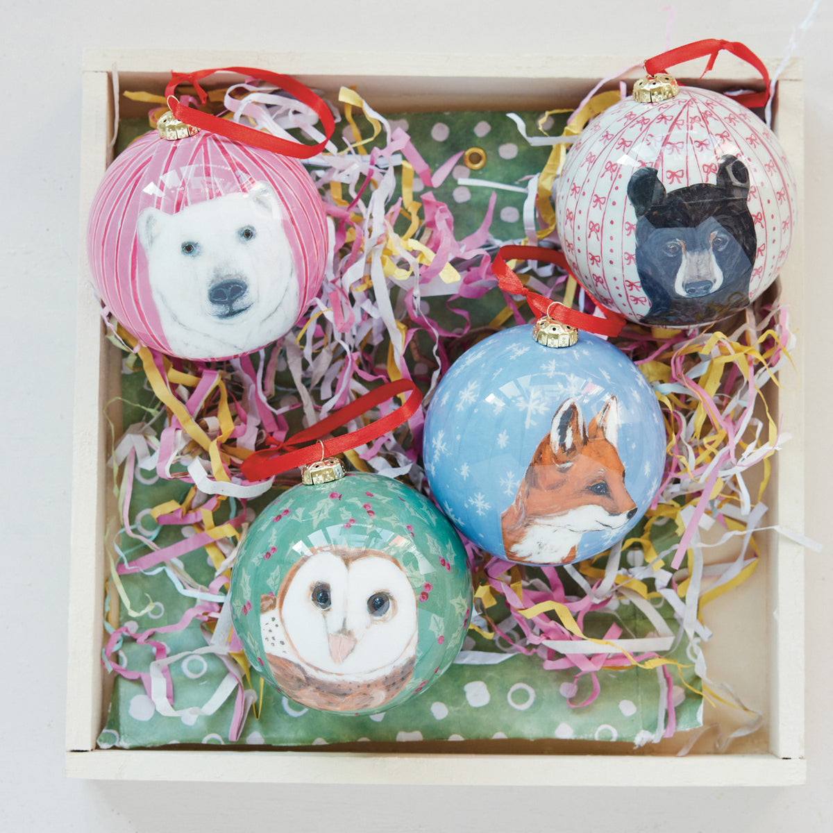 Handmade Decoupage Ball Ornament, Bear, 4