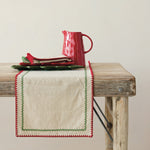 Woven Cotton Table Runner with Stitched Edge & Ric Rac Trim, 72 in. 2