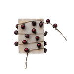 Mercury Glass Ornament Garland w/ Jute Cord, Burgundy, 72