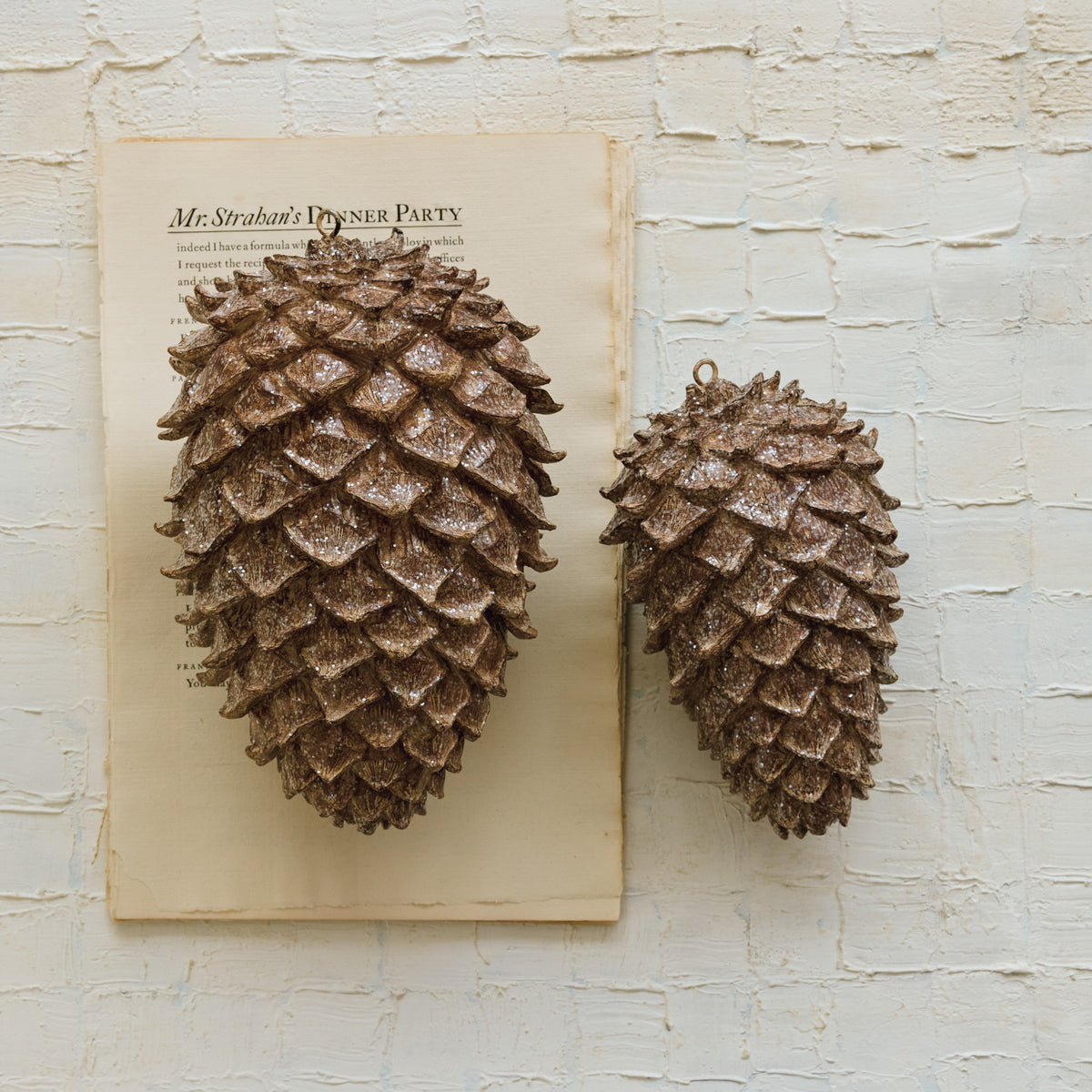 Glitter Pinecone, Brown, 5 X 8.5 in.
