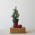 Santa Boot Ceramic Container, 6 x 5.5-Inch Christmas Decor 2