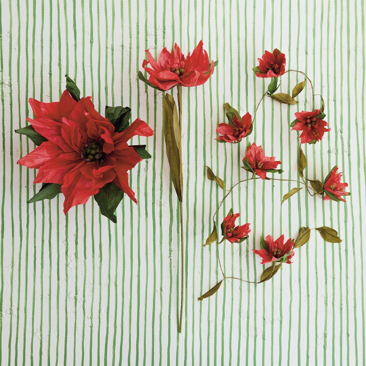 Paper Poinsettia Pick, Red, 34.5 in.