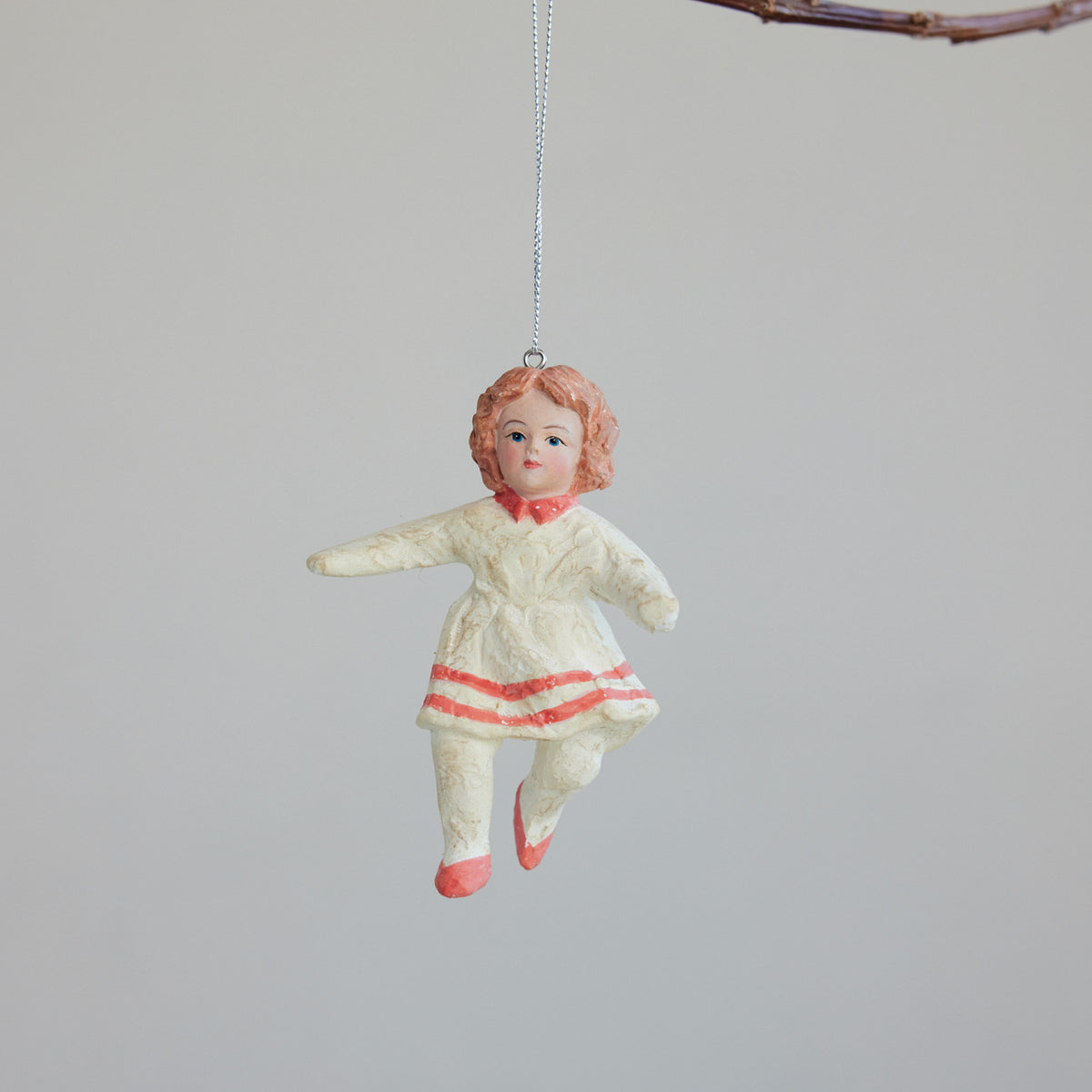Vintage Girl Christmas Ornament, 4.5 in