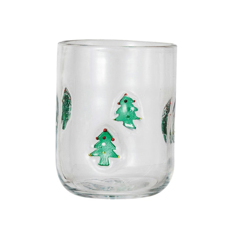 Embedded Holiday Glass, Trees, 16 oz