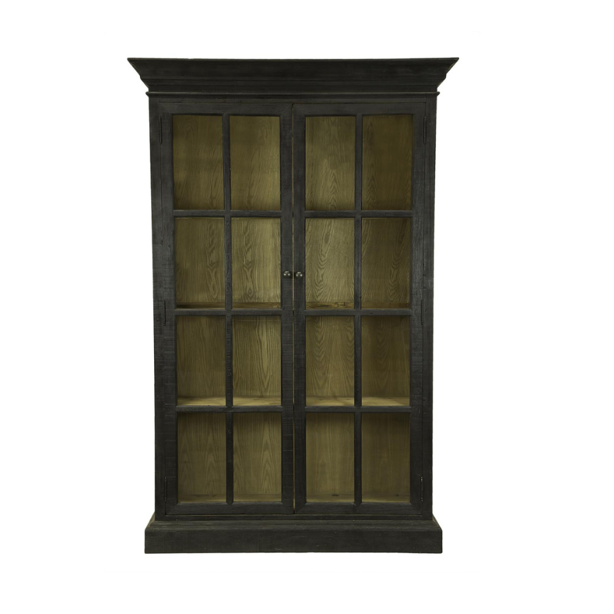 Ebony Library Cabinet Black, 55 x 19 x 91