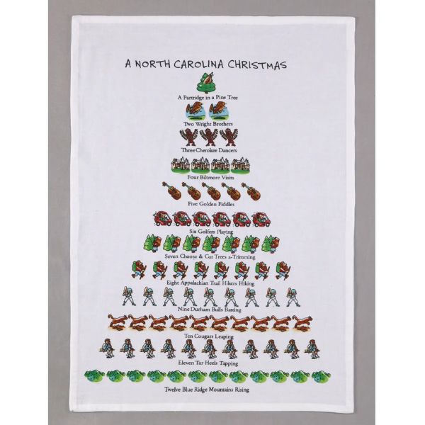 A North Carolina Christmas Kitchen Towel, 18 X 26 in.