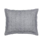 Lush Linen Puff Sham, Black, Standard Bedding with textured puff design in soft linen fabric, perfect for adding cozy decor and style to any bedroom setting. 1