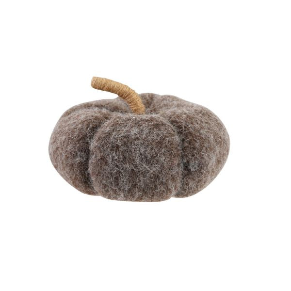 Felt Pumpkin, Grey, 8.5 X 7 in.