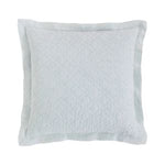 Square Washed Linen Quilted Sham, Sky, Euro Black Bedding with subtle quilted pattern and soft texture, ideal for adding elegant decor to any bedroom setting from Knotty and Board. Every Room Needs A Little Knotty and Board. 1
