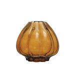 Fluted Glass Vase, Brown, 10