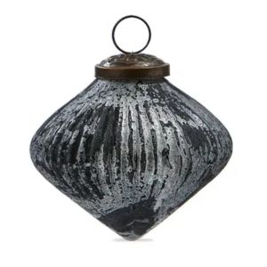 Twilight Ribbed Christmas Ornament, Black Multi, 4 in.