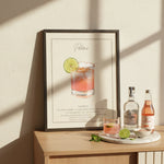 Watercolor Paloma Cocktail and Recipe Artwork, 8 X 10 in. 2