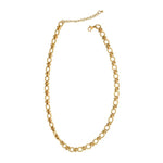 Mini Cable + Barbell Chain Necklace, Gold, 16 in. 1