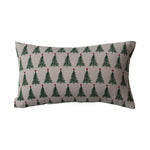 Stonewashed Printed Lumbar Pillow with Tree Pattern, 16 X 9