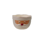 Stoneware Santa Head Shaped Mixing Bowl w/ Red Rim, 4 X 3