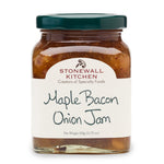 Stonewall Kitchen Maple Bacon Onion Jam, 11.75 oz jar showcasing rich, savory jam ideal for kitchen gifts and entertaining, available at Knotty and Board with curated decor and more. 1
