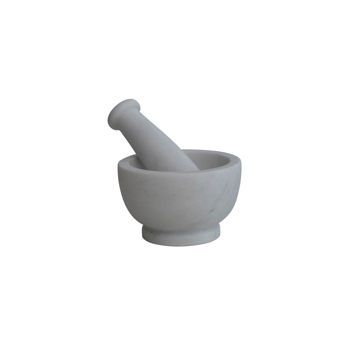 Marble Mortar & Pestle, White, elegant kitchen tool made of smooth white marble, perfect for grinding spices and herbs, a stylish decor piece from Knotty and Board.
