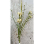 Wildflower Spray, Cream, 20 in. featuring delicate cream-colored artificial wildflowers with green stems, perfect for adding natural decor to any room from Knotty and Board. 2