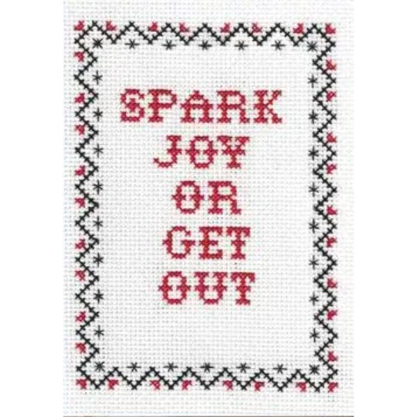 Deluxe Cross Stitch Kit, Spark Joy or Get Out