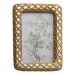 Diamond Pattern Mango Wood Photo Frame with Gold Foil, 4 X 6 in. 1