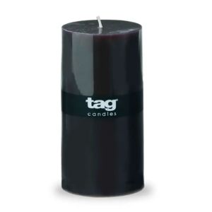 Unscented 3X6 Pillar Paraffin Wax Candle, Black with smooth surface and minimalist design, perfect for home decor, gifts, kitchen, and dining spaces by Knotty and Board.