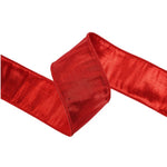 Wired 2.5 in. Metallic Dupioni Ribbon, Red, 10 yd. 2