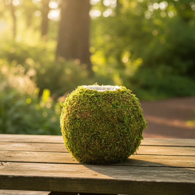 Round Moss Planter with Sewn Liner, 6.5 in.