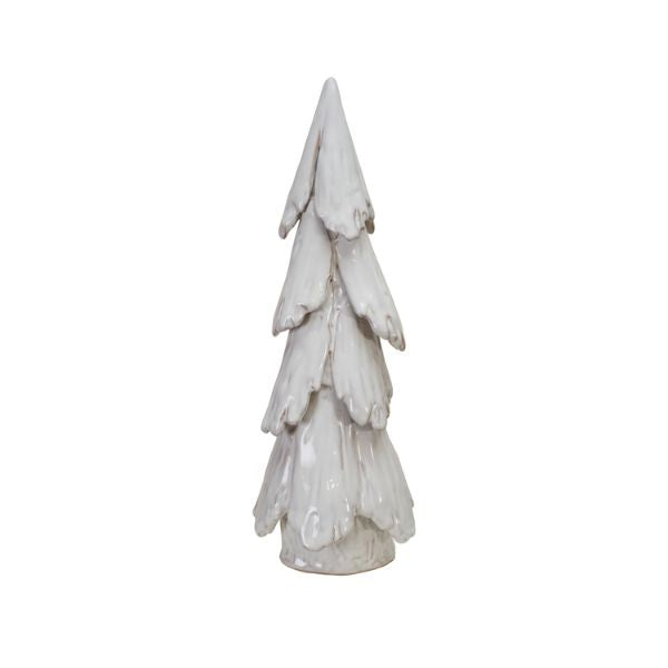 Stoneware Tree, Reactive Glaze, White, 15 in.