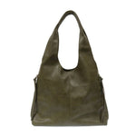 Claire Hobo, Dark Olive leather shoulder bag with a spacious, slouchy design, perfect for everyday use or gifting, available from Knotty and Board, Every Room Needs A Little Knotty and Board. 1
