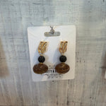 Vintage Swirl Amber Stud Earrings 2