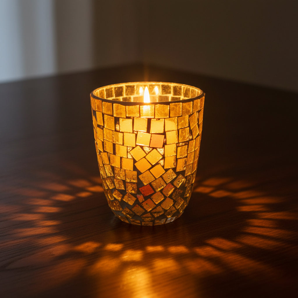 Glass Mosaic Votive Holder, 4