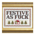 Deluxe Cross Stitch Kit, Festive As F*Ck