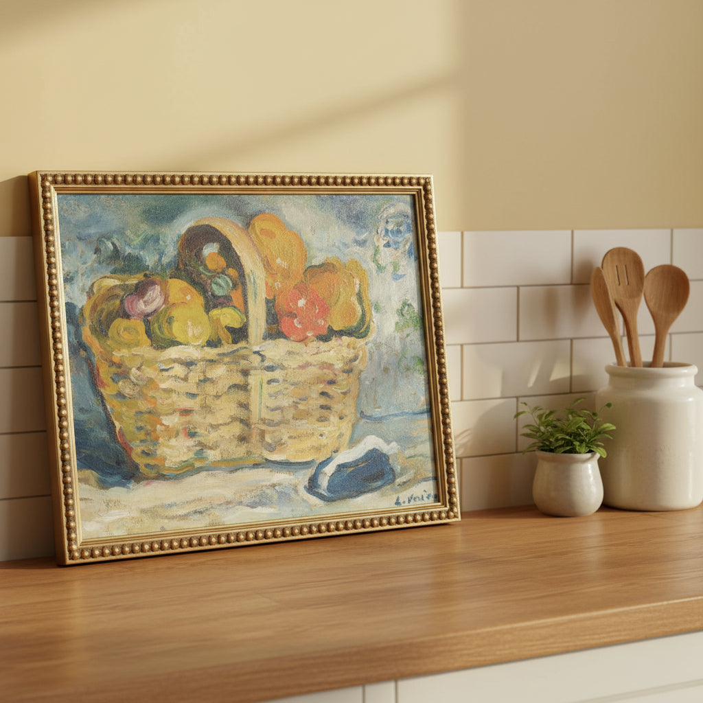 Oil painting C Artwork, Fruit basket, 16 X 12 in.