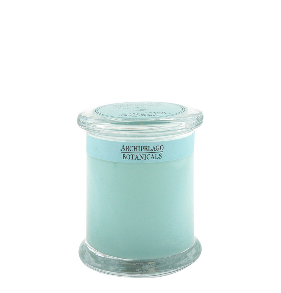 Archipelago Charleston Jar Candle, 8.6 oz in a light blue glass jar with clear lid, perfect for home decor, gifts, or adding ambiance to kitchen and dining spaces by Knotty and Board.