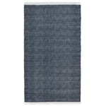 Indoor/Outdoor Augusta Rug, 2 X 3, Navy with a subtle chevron pattern, perfect for adding stylish decor to kitchen, dining, or entertaining spaces, offered by Knotty and Board. 1